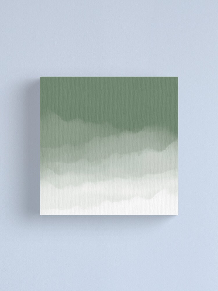 Sage Green Watercolor Ombre (sage green/white) Canvas Print for Sale by  designminds