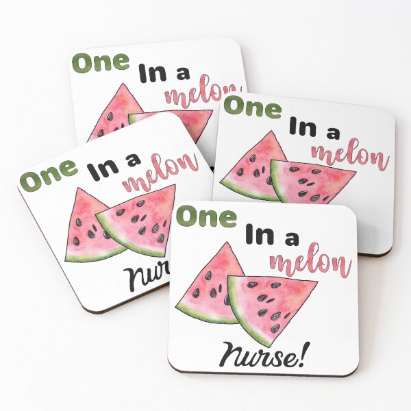 Item preview, One in a Melon Nurse with Watercolor Watermelon Slices designed and sold by LovenLaughter.