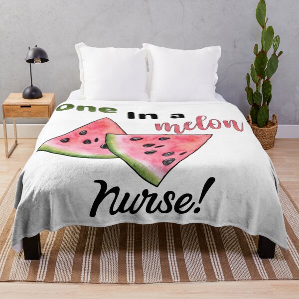 Item preview, One in a Melon Nurse with Watercolor Watermelon Slices designed and sold by LovenLaughter.