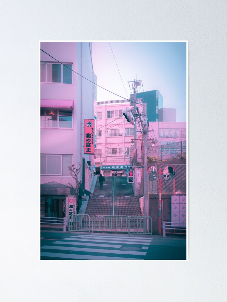 Vaporwave Aesthetic Tokyo Pink Japan Citypop lofi moody vibe Poster for  Sale by TokyoLuv