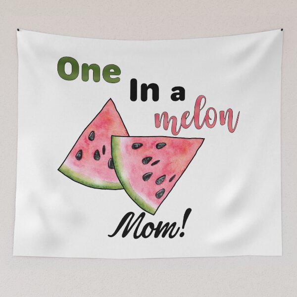 Item preview, One in a Melon Mom with Watercolor Watermelon Slices designed and sold by LovenLaughter.