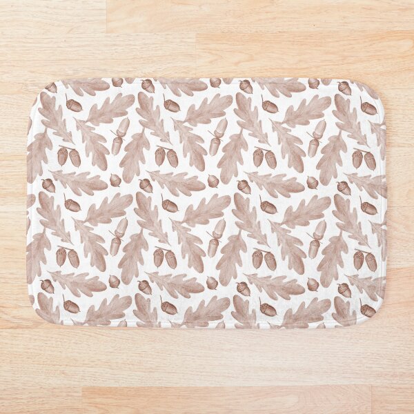 Item preview, Acorns and oak leaves (toned brown on white) designed and sold by Flowersforbear.