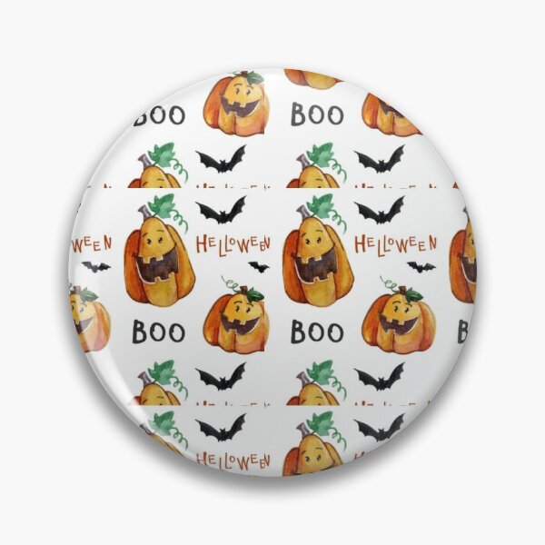Item preview, Helloween boo, Black, white, Orange, cute Halloween watercolor pattern, boo, witch, candy, bat, witch hat, pumpkin, latest Halloween bestselling, trending designed and sold by August-E.