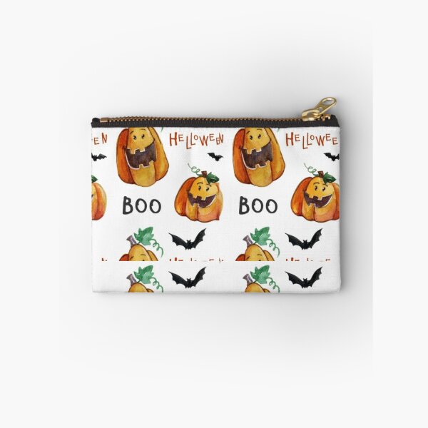 Item preview, Helloween boo, Black, white, Orange, cute Halloween watercolor pattern, boo, witch, candy, bat, witch hat, pumpkin, latest Halloween bestselling, trending designed and sold by August-E.