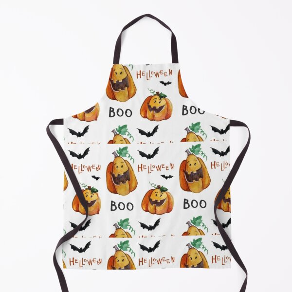 Item preview, Helloween boo, Black, white, Orange, cute Halloween watercolor pattern, boo, witch, candy, bat, witch hat, pumpkin, latest Halloween bestselling, trending designed and sold by August-E.