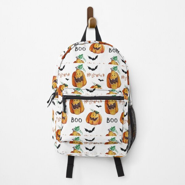 Item preview, Helloween boo, Black, white, Orange, cute Halloween watercolor pattern, boo, witch, candy, bat, witch hat, pumpkin, latest Halloween bestselling, trending designed and sold by August-E.
