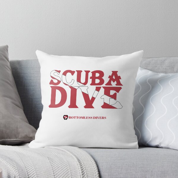Item preview, Scuba Dive Lettering with Flag in Bright Red designed and sold by BottomlessDiver.