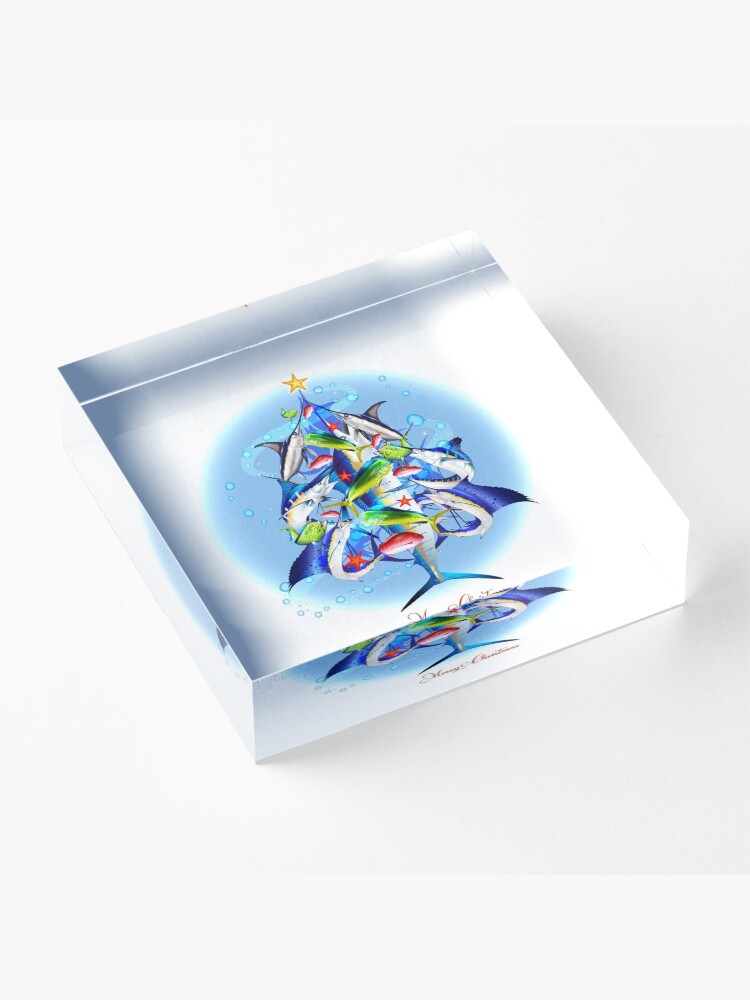 Alternate view of Sport Fishing Christmas Acrylic Block