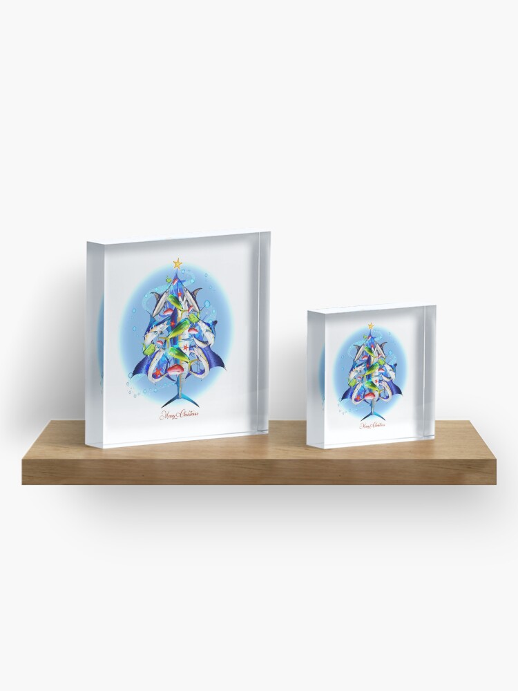 Alternate view of Sport Fishing Christmas Acrylic Block