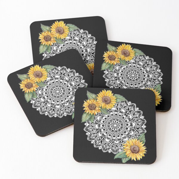 Item preview, Watercolor Sunflower Mandala White designed and sold by Melissa Engh.