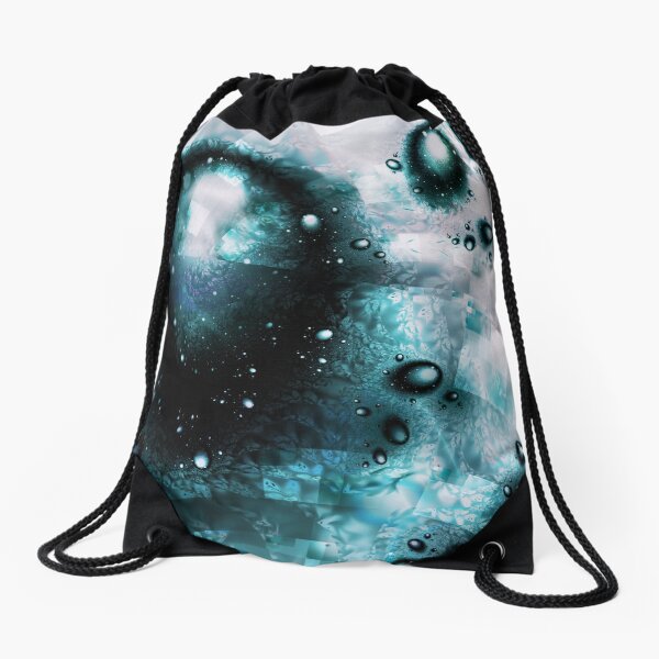 Blue Orbs Drawstring Bag