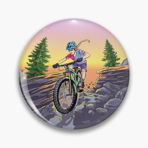 Item preview, Women's Mountain Bike, Girl Mountain Bike, MTB, Girl Riding Bike, Ladies Cycling, Biking Shirt, MTB Graphic designed and sold by SnarkySwag.