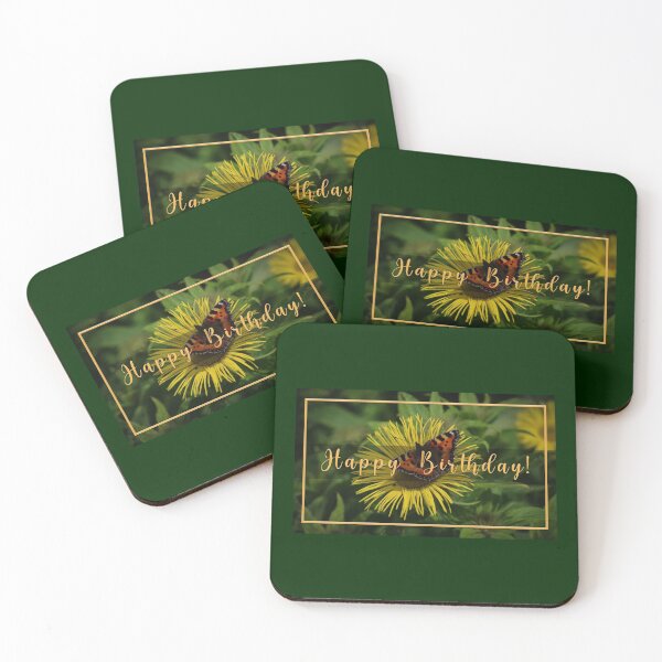 Item preview, Happy birthday | Flower | Butterfly | Gold color | Cool card designed and sold by aloresarts.