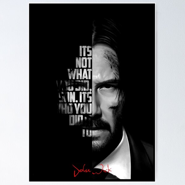 Artikel-Vorschau von Black and white John Wick quote., designt und verkauft von eneakelo777.