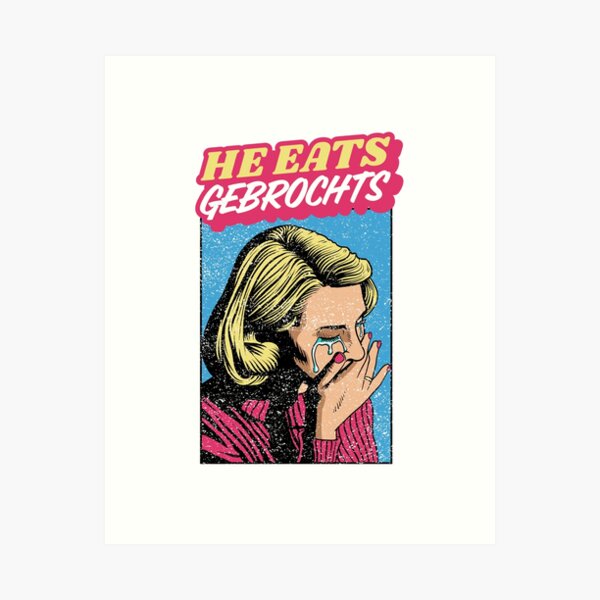 Item preview, He Eats GebrochJewish Humor designed and sold by JMMJudaica.