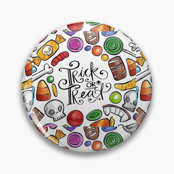 Item preview, Trick or treat, colorful, cute Halloween watercolor pattern, boo, witch, candy, bat, witch hat, pumpkin, latest Halloween bestselling, trending designed and sold by August-E.