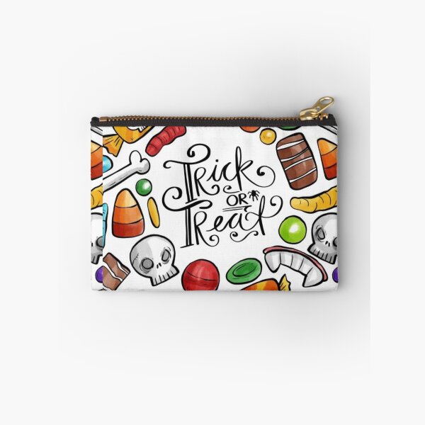 Item preview, Trick or treat, colorful, cute Halloween watercolor pattern, boo, witch, candy, bat, witch hat, pumpkin, latest Halloween bestselling, trending designed and sold by August-E.