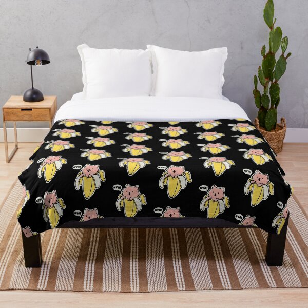 Bananya Cat Throw Blanket