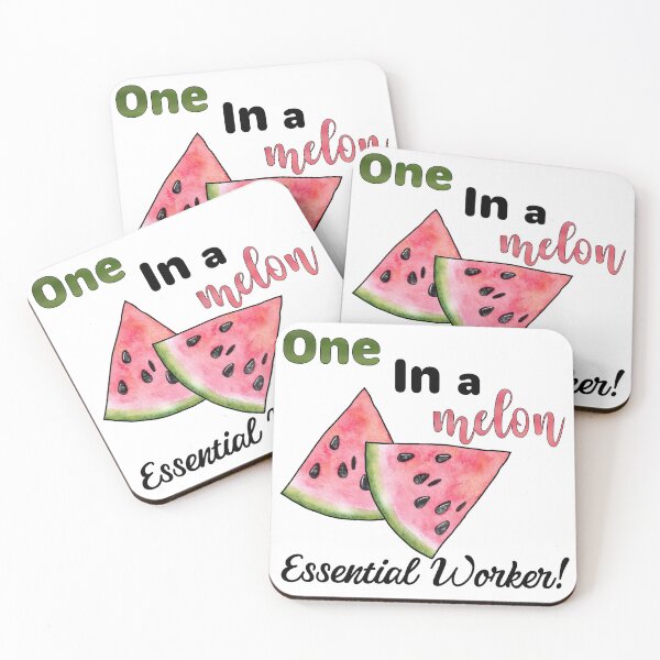 Item preview, Copy of One in a Melon Essential Worker with Watercolor Watermelon Slices designed and sold by LovenLaughter.