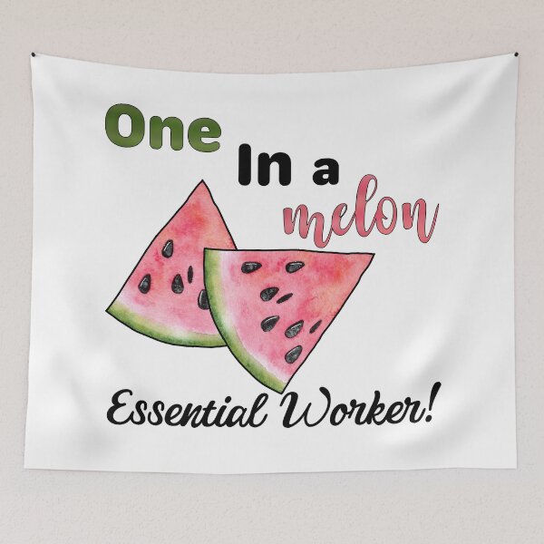 Item preview, Copy of One in a Melon Essential Worker with Watercolor Watermelon Slices designed and sold by LovenLaughter.