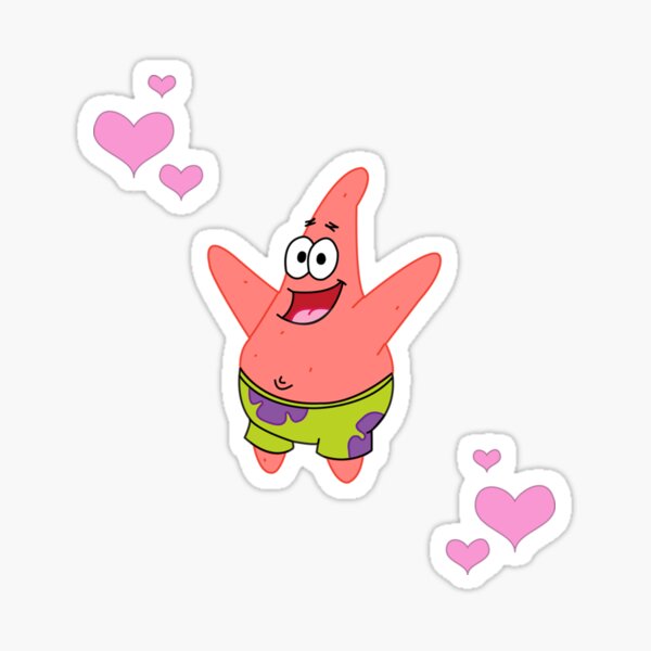 Vista previa del artículo con la obra «Patrick el meme estrella de mar enamorado», diseñado y vendido por Omeris.
