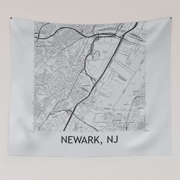 Item preview, Newark, NJ Topographical Map Grey designed and sold by PGHPhotoCo.