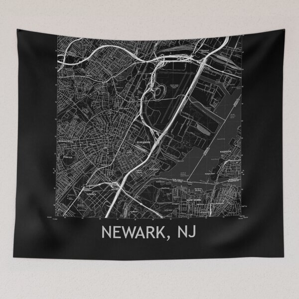 Item preview, Newark, NJ Topographical Map Black designed and sold by PGHPhotoCo.