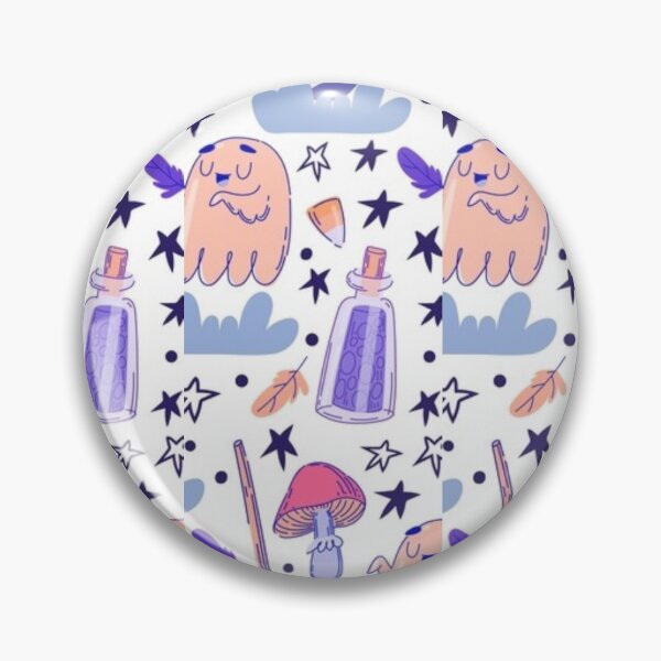 Item preview, Orange, black, blue, white, cute Halloween watercolor pattern, boo, witch, candy, bat, witch hat, pumpkin, latest Halloween bestselling, trending designed and sold by August-E.