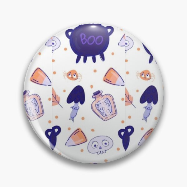Item preview, Boo, blue, white, cute Halloween watercolor pattern, boo, witch, candy, bat, witch hat, pumpkin, latest Halloween bestselling, trending designed and sold by August-E.