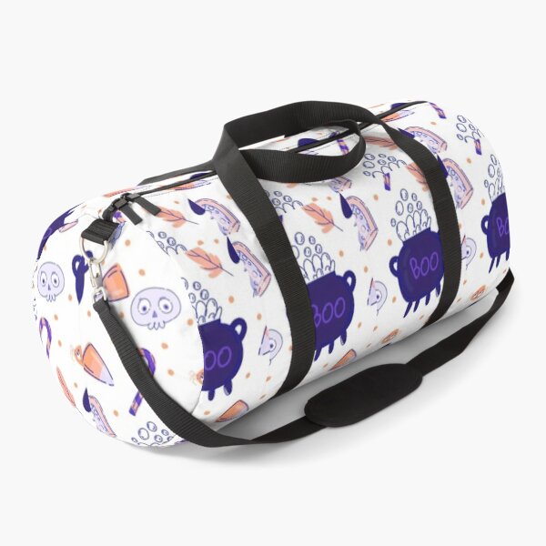 Item preview, Boo, blue, white, cute Halloween watercolor pattern, boo, witch, candy, bat, witch hat, pumpkin, latest Halloween bestselling, trending designed and sold by August-E.