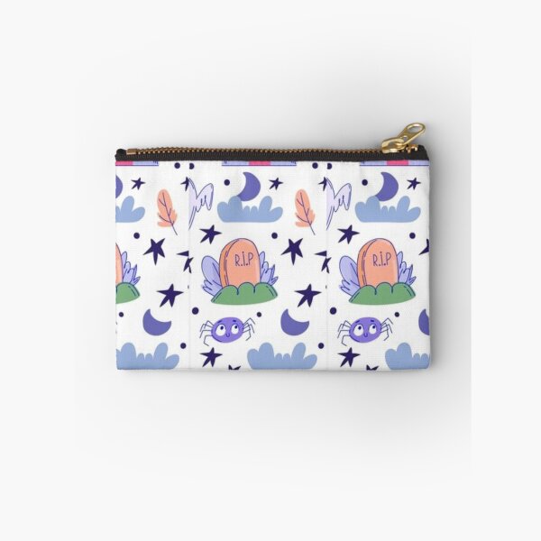 Item preview, Lilac,  blue, white, cute Halloween watercolor pattern, boo, witch, candy, bat, witch hat, pumpkin, latest Halloween bestselling, trending designed and sold by August-E.
