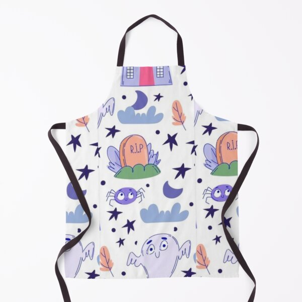 Item preview, Lilac, blue, white, cute Halloween watercolor pattern, boo, witch, candy, bat, witch hat, pumpkin, latest Halloween bestselling, trending designed and sold by August-E.