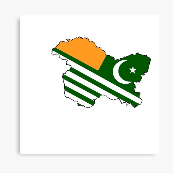 Kashmir Map And Flag Sticker Canvas Print For Sale By Zeyzeybaby   Mp,504x498,matte,f8f8f8,t Pad,600x600,f8f8f8.u2 