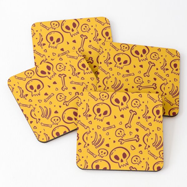 Item preview, Yellow, black cute Halloween watercolor pattern, boo, witch, candy, bat, witch hat, pumpkin, latest Halloween bestselling, trending designed and sold by August-E.