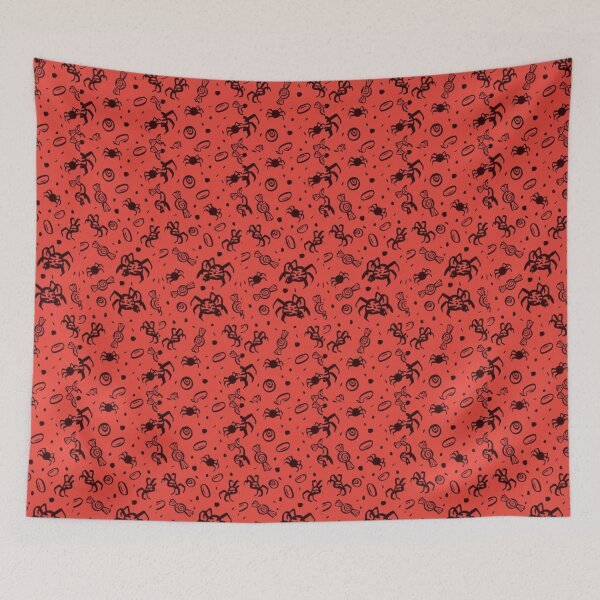 Item preview, Red spiders, black cute Halloween watercolor pattern, boo, witch, candy, bat, witch hat, pumpkin, latest Halloween bestselling, trending designed and sold by August-E.