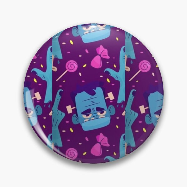 Item preview, Zombie, blue,  purple, cute Halloween watercolor pattern, boo, witch, candy, bat, witch hat, pumpkin, latest Halloween bestselling, trending designed and sold by August-E.