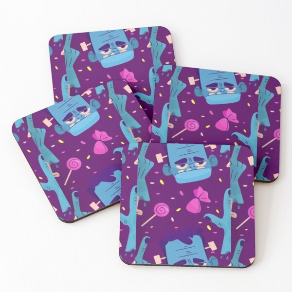 Item preview, Zombie, blue,  purple, cute Halloween watercolor pattern, boo, witch, candy, bat, witch hat, pumpkin, latest Halloween bestselling, trending designed and sold by August-E.