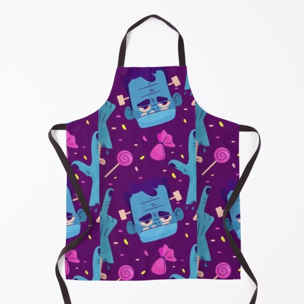 Item preview, Zombie, blue, purple, cute Halloween watercolor pattern, boo, witch, candy, bat, witch hat, pumpkin, latest Halloween bestselling, trending designed and sold by August-E.