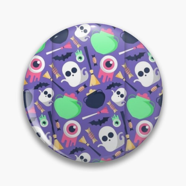 Item preview,  Cute Halloween watercolor pattern, purple, boo, witch, eye, candy, bat, witch hat, pumpkin, latest Halloween bestselling, trending designed and sold by August-E.