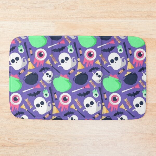 Item preview,  Cute Halloween watercolor pattern, purple, boo, witch, eye, candy, bat, witch hat, pumpkin, latest Halloween bestselling, trending designed and sold by August-E.