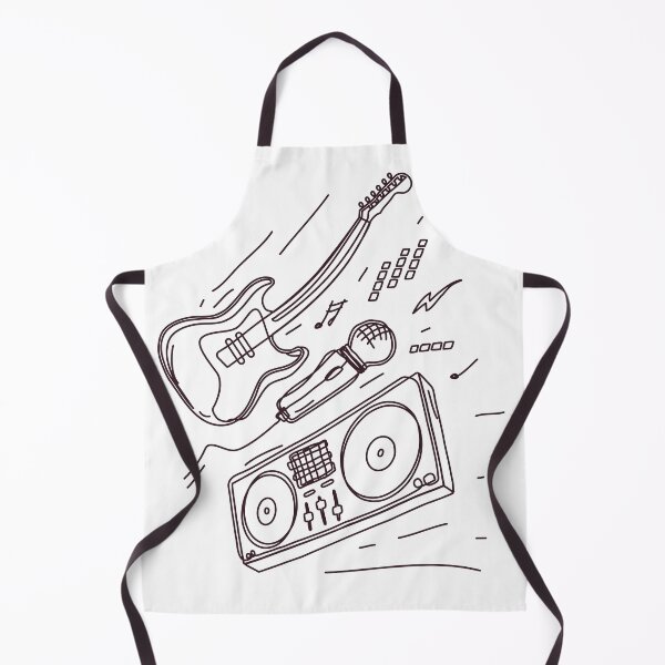 Item preview, Music hand draw picture with a guitar ,microphone and DJ set. designed and sold by FFelder.