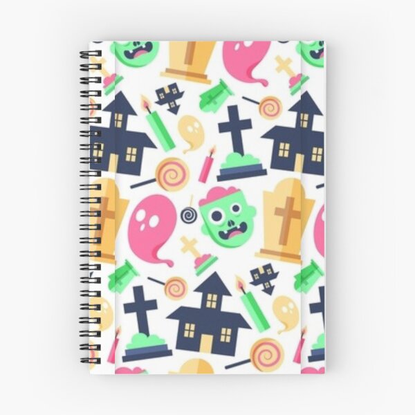 Item preview,  Halloween watercolor pattern, white, pink, yellow, boo, witch, eye, candy, bat, witch hat, pumpkin, latest Halloween bestselling, trending designed and sold by August-E.