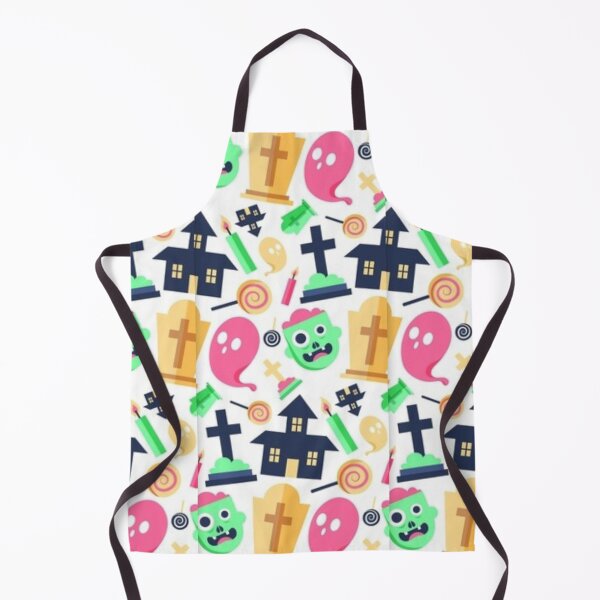 Item preview, Halloween watercolor pattern, white, pink, yellow, boo, witch, eye, candy, bat, witch hat, pumpkin, latest Halloween bestselling, trending designed and sold by August-E.
