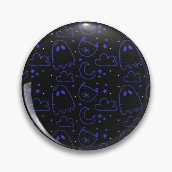 Item preview, Cute neon Halloween watercolor pattern, black, blue, boo, witch, eye, candy, bat, witch hat, pumpkin, latest Halloween bestselling, trending designed and sold by August-E.