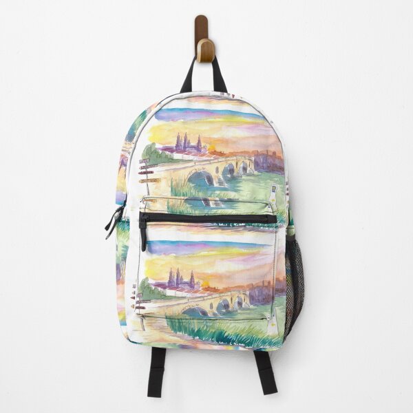 Item preview, Camino To Santiago Puente de La Reina With Signpost designed and sold by artshop77.