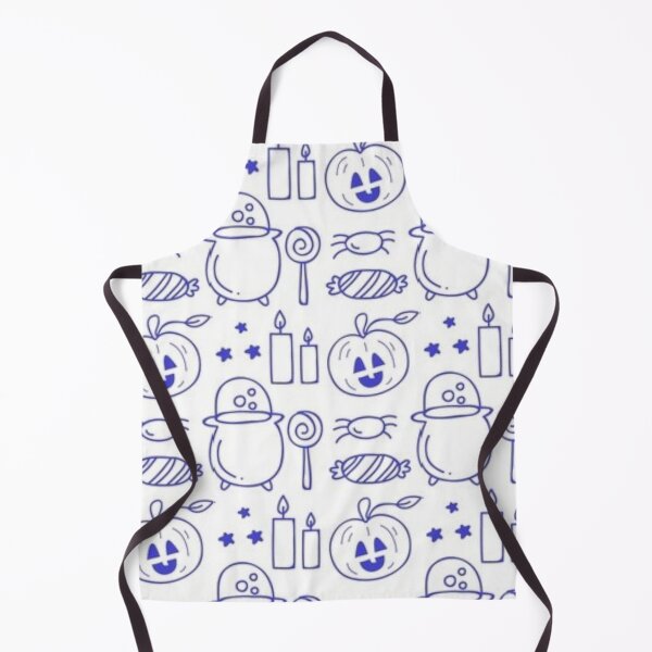 Item preview, Cute neon Halloween watercolor pattern, white, blue, boo, witch, eye, candy, bat, witch hat, pumpkin, latest Halloween bestselling, trending designed and sold by August-E.