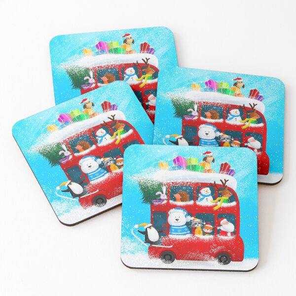 Item preview, Holiday Christmas Bus, Digital Painting  designed and sold by Emiliya Yaneva.