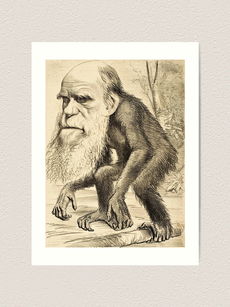 "Karikatur von Charles Darwin 1870" Kunstdruck von JoAnnFineArt | Redbubble