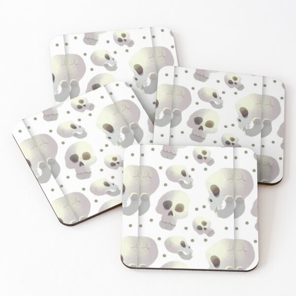 Item preview, Neon skull,  Cute Halloween watercolor pattern, white, boo, witch, eye, candy, bat, witch hat, pumpkin, latest Halloween bestselling, trending designed and sold by August-E.