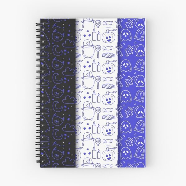 Item preview, Tri pattern, white, black, blue, cute Halloween watercolor pattern, boo, witch, candy, bat, witch hat, pumpkin, latest Halloween bestselling, trending designed and sold by August-E.